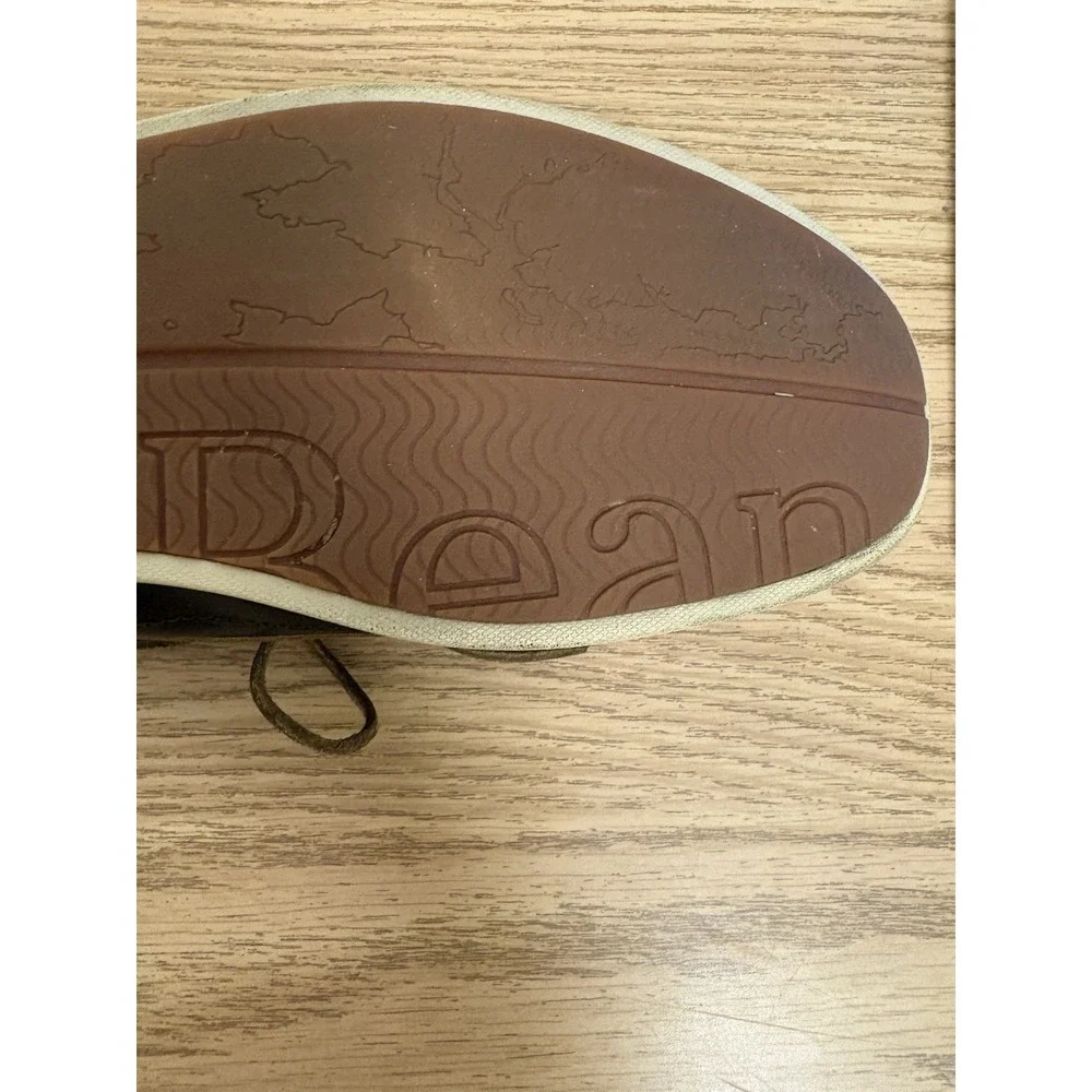 LL Bean Moccasin Loafers Men 11 Brown Leather Hand Sewn Slippers Flannel Lined